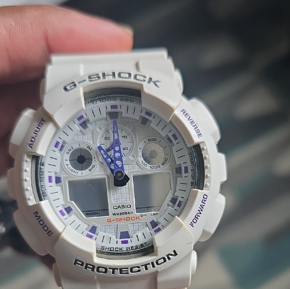 G-Shock White and Purple Watch